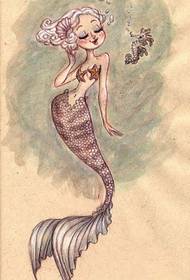 Mermaid ipeyinti yomzobo we tattoo