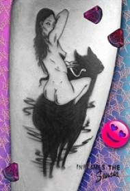 Tatuaggio Nero Varietà Linea semplice Tatuaggio Nero Schizzo Modello di tatuaggio