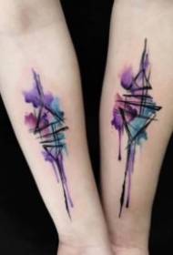 27 group water color small fresh tattoo works