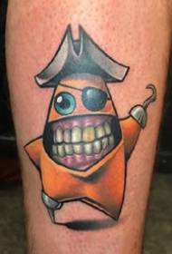 a set of funny cartoon tattoo pattern pictures works