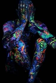ຮູບແບບ tattoo fluorescent ເຕັມຂອງຮ່າງກາຍ