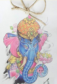 kişisel moda renk fil tanrı dövme el yazması resim resim