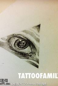 أسود رمادي مثلث عيون مخطوطة نمط الوشم