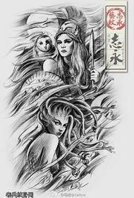 Beautiful Athena Medusa Tattoo Pattern