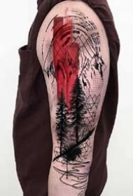 melns un pelēks sarkans radošā tetovējuma dizaina komplekts