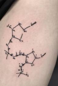 мушку руку на црној линији креативни хемијски елемент тетоважа слику