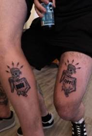 gambe di fratelli nero punture linee astratte tatuaggio teschio Immagine