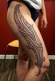 Creativo único negro geométrico simple línea tribal tótem Patrón de tatuaje