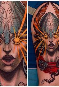 Нарисованный 3D рисунок татуировки ведьмы