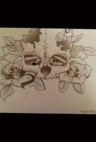 黑灰纹身素材 铅笔素描纹身不同题材的黑灰纹身素材
