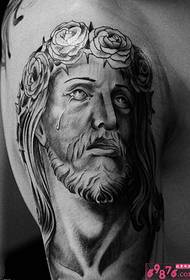 erortzen Jesusen Avatar Tear Tatuaje zuri-beltzean