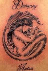 leđa sirena i dijete dijete tetovaža uzorak