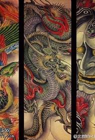 kolora drako fantoma vizaĝo tatuaje