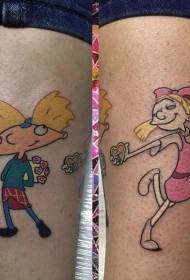 Tatuaje karikaturo vario de bunta tatuaje karikaturo cute tatuaje ŝablono
