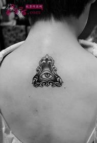 Evropski in ameriški slog kreativni trikotnik za oči črno-bela tetovaža 154013 - Ustvarjalna črno-bela ladja Tattoo