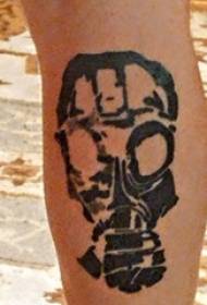 момчета теле на черно сиво точка трън абстрактна линия творчески татуировка снимка