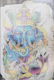 foto modello elefante manoscritto tatuaggio colore personale