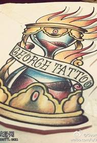 Colored Hourglass Letter Tattoo Manuscript Picture