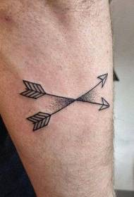 arm dubbel svart pil sting tatuering mönster