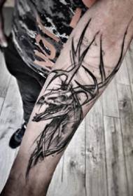 Creative Dark Gray Sketch Line Style Small Tattoo Pattern