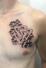 fantje prsi črno siva stereo kreativne slike tatoo