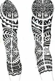 нога личности црна геометријска линија креативни племенски рукопис тетоважа