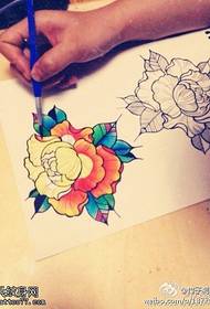 цвет заполненный пион цветок татуировки