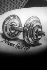 fitness gerelateerd zwart grijs fitnessapparatuur tattoo patroon werkt foto's 10