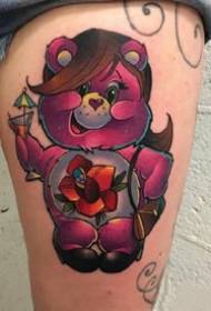 un insieme di colori carini Grafica del modello del tatuaggio del fumetto