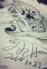 รูปแบบลายสักที่เขียนด้วยลายมือ