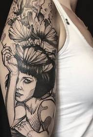 vari modelli Modello di tatuaggio nero moderno tecnica di arte del tatuaggio schizzo