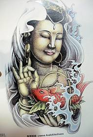 The lowest level tattoo show bar veteran tattoo a color Guanyin tattoo pattern