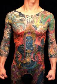 tattoo kamili kamili ya mwili wa totem