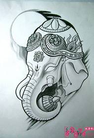 Larawan ng Manuskrito na Tattoo Manuscript ng India na Rich Elephant Fortune Tattoo