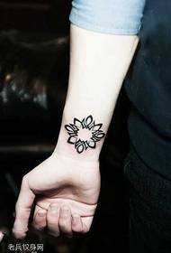 creative black gray flower totem tattoo pattern