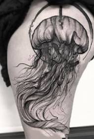 skets-tipe tatoeëermerk vir swartgrys lyntatoe-ontwerp