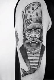 Punte per le punture di tatuaggio Varie punte di punture di tatuaggio in nero grigio Modello astratto di tatuaggio in Europa e in America