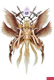 شکل خال کوبی یک خال کوبی فرشته شش بالدار را توصیه می کند