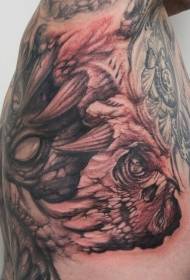 manlig midja sida brun monster tatuering mönster