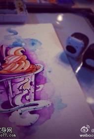 冰淇淋紋身手稿圖案