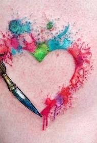Tatuaggio gradiente di colore Colorato creativo tatuaggio acquerello modello