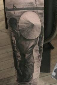 dos negros y grises cada imagen de tatuaje Totem