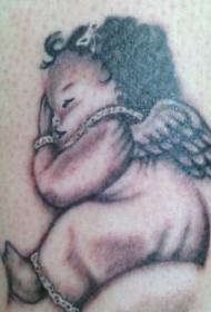 Cute Little Angel Baby Sleeping Tattoo Pattern