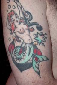 цвят на ръцете боси крака русалка татуировка снимка