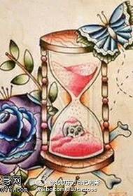 ሰማያዊ ዴንጊ ጂ ቀለም hourglass ንቅሳት ንድፍ