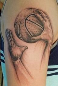 Multiple Black Basketball Striking Tipps Creative Basketball Tattoo Muster am Basketball