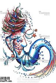 pola kepribadian mermaid tattoo 153244 - Black Gray Sketch Mermaid Tattoo Garis Menggambar