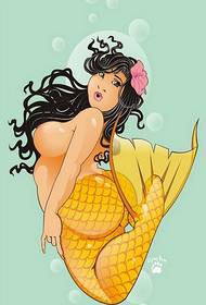 color mermaid tattoo pattern picture