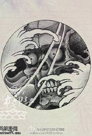 traditional classic black and white prajna manuscript tattoo pattern