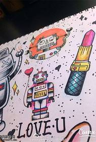 Pola Tato Peribadi Robot Lipstick